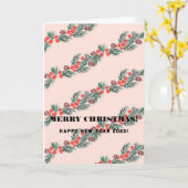 Vrolijk kerstfeest! kaart (Gele Bloem)