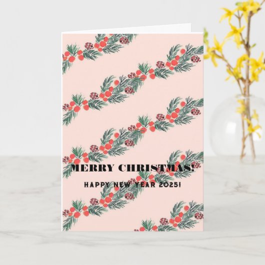 Vrolijk kerstfeest! kaart (Gele Bloem)