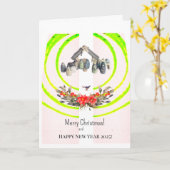 vrolijk kerstfeest! Kaart (Gele Bloem)