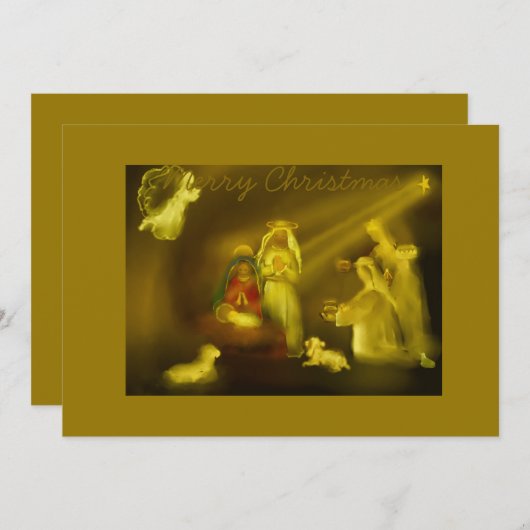 Vrolijk kerstfeest kaart (Voorkant / Achterkant)