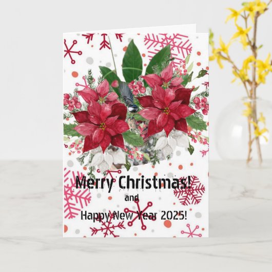 Vrolijk kerstfeest! kaart (Gele Bloem)