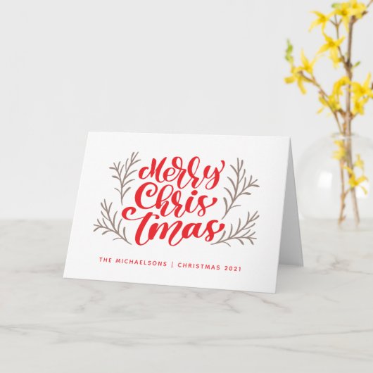 Vrolijk kerstfeest kaart (Gele Bloem)