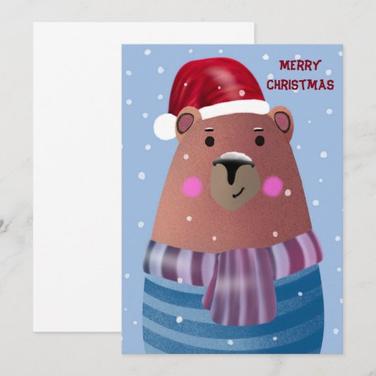 Vrolijk kerstfeest kaart (Voorkant / Achterkant)