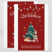 Vrolijk kerstfeest kaart (Voorkant / Achterkant)