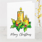 Vrolijk kerstfeest kaart (Gele Bloem)