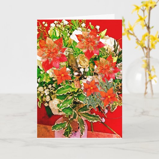 Vrolijk kerstfeest! kaart (Gele Bloem)