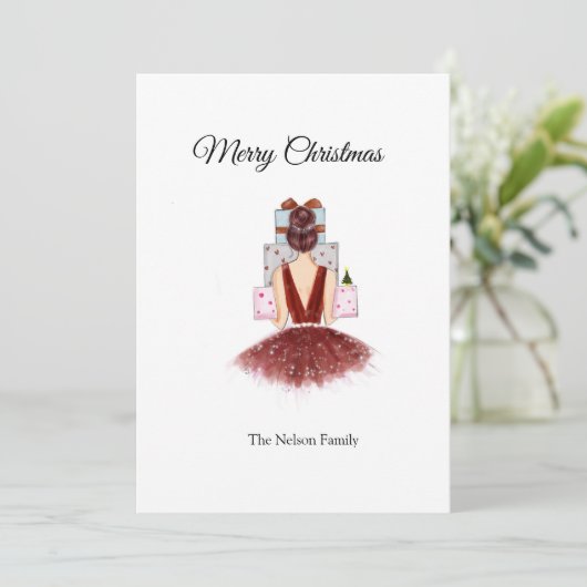 Vrolijk kerstfeest kaart (Staand voorkant)