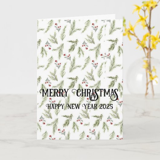 Vrolijk kerstfeest! kaart (Gele Bloem)