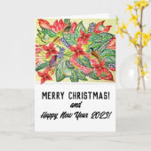 Vrolijk kerstfeest! kaart (Gele Bloem)