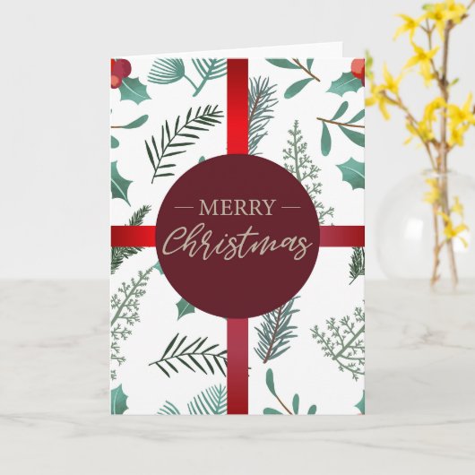 Vrolijk kerstfeest kaart (Gele Bloem)