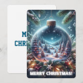 Vrolijk kerstfeest Kaart Bauble (Voorkant / Achterkant)