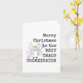 Vrolijk Kerstfeest Kaart, Beste Chaos Coördinator Kaart (Gele Bloem)