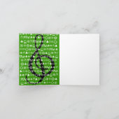 Vrolijk Kerstfeest Kaart G Clef Muzieknoot Rood (Binnen)