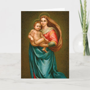 Vrolijk kerstfeest Kaart Madonna en kind