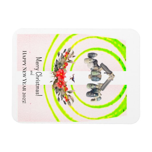 vrolijk kerstfeest! Kaart Magneet (Horizontaal)