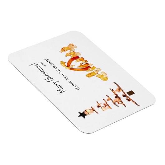 vrolijk kerstfeest! Kaart Magneet (Rechterzijde)