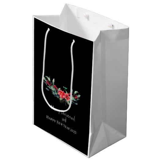 vrolijk kerstfeest! Kaart Medium Cadeauzakje (Voorkant Gekanteld)