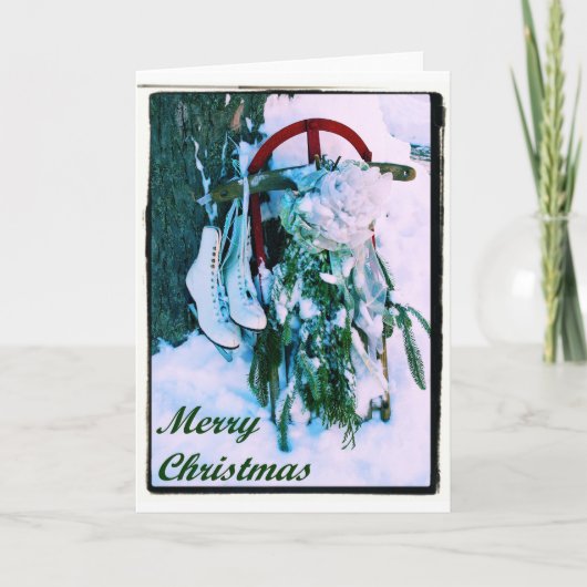 Vrolijk kerstfeest - Kaart met geleide en ijsachti (Voorkant)