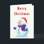Vrolijk kerstfeest Kaart met Happy Snowman<br><div class="desc">Happy Snowman Kerst Kaarten - Vrolijk Kerstfeest - MINNED Design -</div>