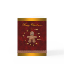 Vrolijk kerstfeest Kaart met peperkoek Mannen