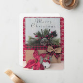 Vrolijk kerstfeest Kaart Notitiekaartje (Voorkant / Achterkant in situ)