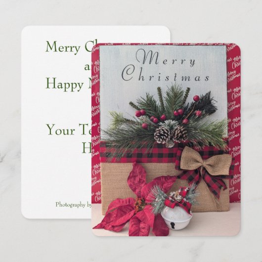 Vrolijk kerstfeest Kaart Notitiekaartje (Voorkant / Achterkant)