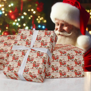 Vrolijk Kerstfeest Kaart Santa & Sleigh Cadeaupapier