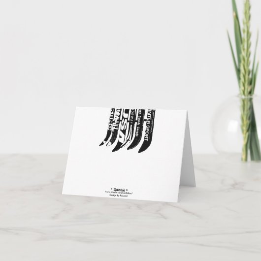 Vrolijk Kerstfeest Kaart Ski Boot Snow Blade (Achterkant)