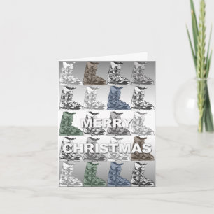 Vrolijk Kerstfeest Kaart Ski Boot Winter Sport Tal
