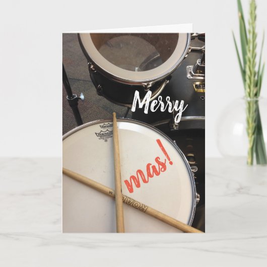 Vrolijk kerstfeest Kaart voor een drummer (Voorkant)