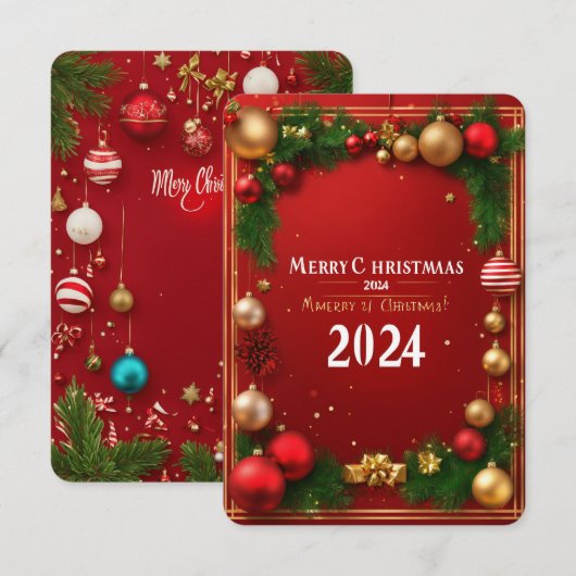 "Vrolijk kerstfeest Kaart: 'Vrolijk kerstfeest 202 Bedankkaart (Voorkant / Achterkant)