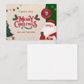 Vrolijk Kerstfeest Kaart ( wenskaart ). Notitiekaartje (Voorkant / Achterkant)