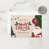 Vrolijk Kerstfeest Kaart ( wenskaart ). Notitiekaartje (Voorkant / Achterkant in situ)