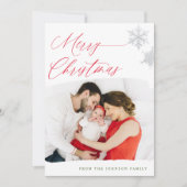 Vrolijk kerstfeest Kaarten met foto modern script (Voorkant)