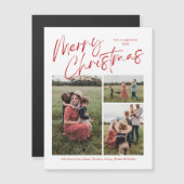 Vrolijk Kerstfeest Kalligrafie Foto Magnetische Ka (Voorkant / Achterkant)