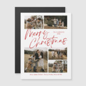 Vrolijk Kerstfeest Kalligrafie Foto Magnetische Ka (Voorkant / Achterkant)