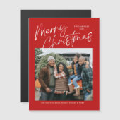 Vrolijk Kerstfeest Kalligrafie Foto Magnetische Ka (Voorkant / Achterkant)