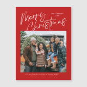 Vrolijk Kerstfeest Kalligrafie Foto Magnetische Ka (Voorkant)