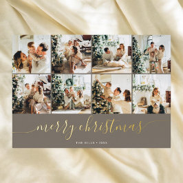 Vrolijk Kerstfeest Kalligrafie Multi Foto Folie Feestdagenkaart