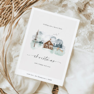 Vrolijk Kerstfeest Kalm Winterlandschap Feestdagenkaart