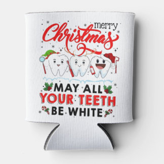 Vrolijk kerstfeest kan al je tanden wit zijn blikjeskoeler