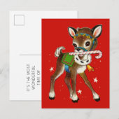 Vrolijk kerstfeest | Kandijriet voor rendieren Briefkaart (Voorkant / Achterkant)