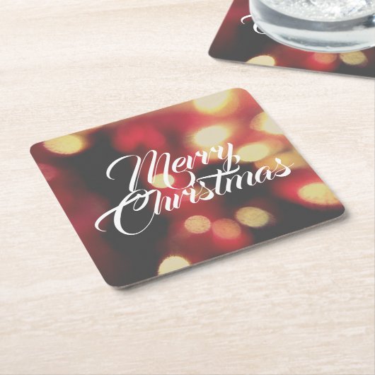 Vrolijk kerstfeest kartonnen onderzetters (Schuin)
