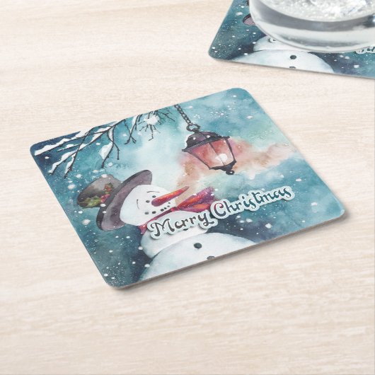 Vrolijk kerstfeest kartonnen onderzetters (Schuin)