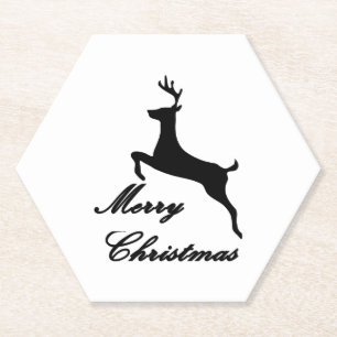 Vrolijk kerstfeest kartonnen onderzetters