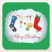 Vrolijk kerstfeest kartonnen onderzetters (Voorkant)