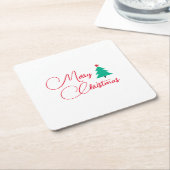 Vrolijk kerstfeest kartonnen onderzetters (Schuin)