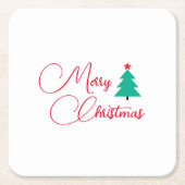 Vrolijk kerstfeest kartonnen onderzetters (Voorkant)