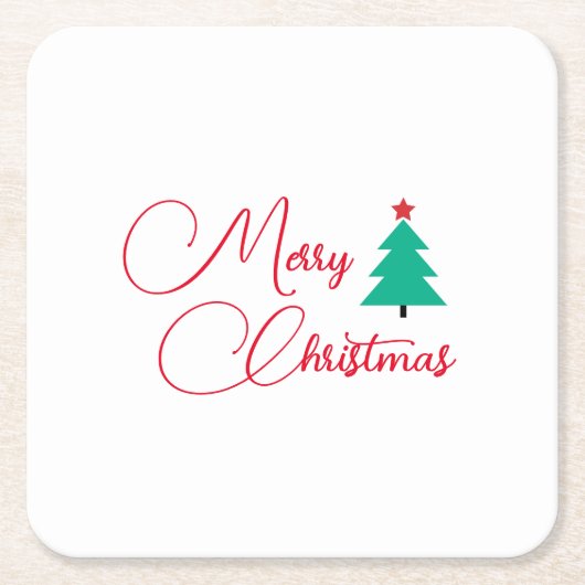 Vrolijk kerstfeest kartonnen onderzetters (Voorkant)