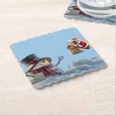 Vrolijk kerstfeest kartonnen onderzetters (Gebogen)